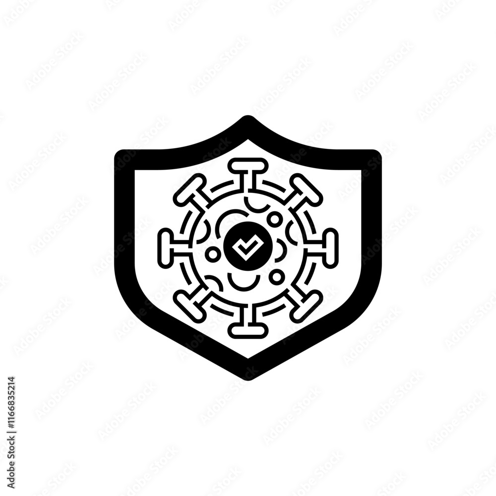 Poster virus protection line icon. linear style sign for mobile concept and web design. outline vector icon
