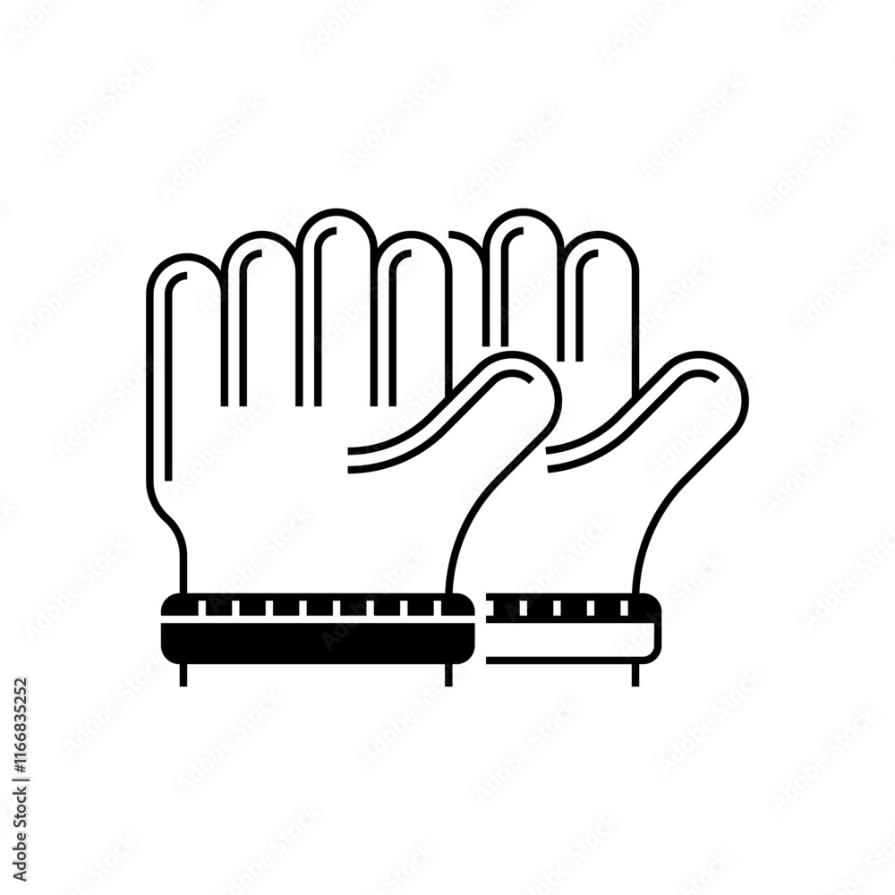 Poster gloves line icon. linear style sign for mobile concept and web design. outline vector icon.