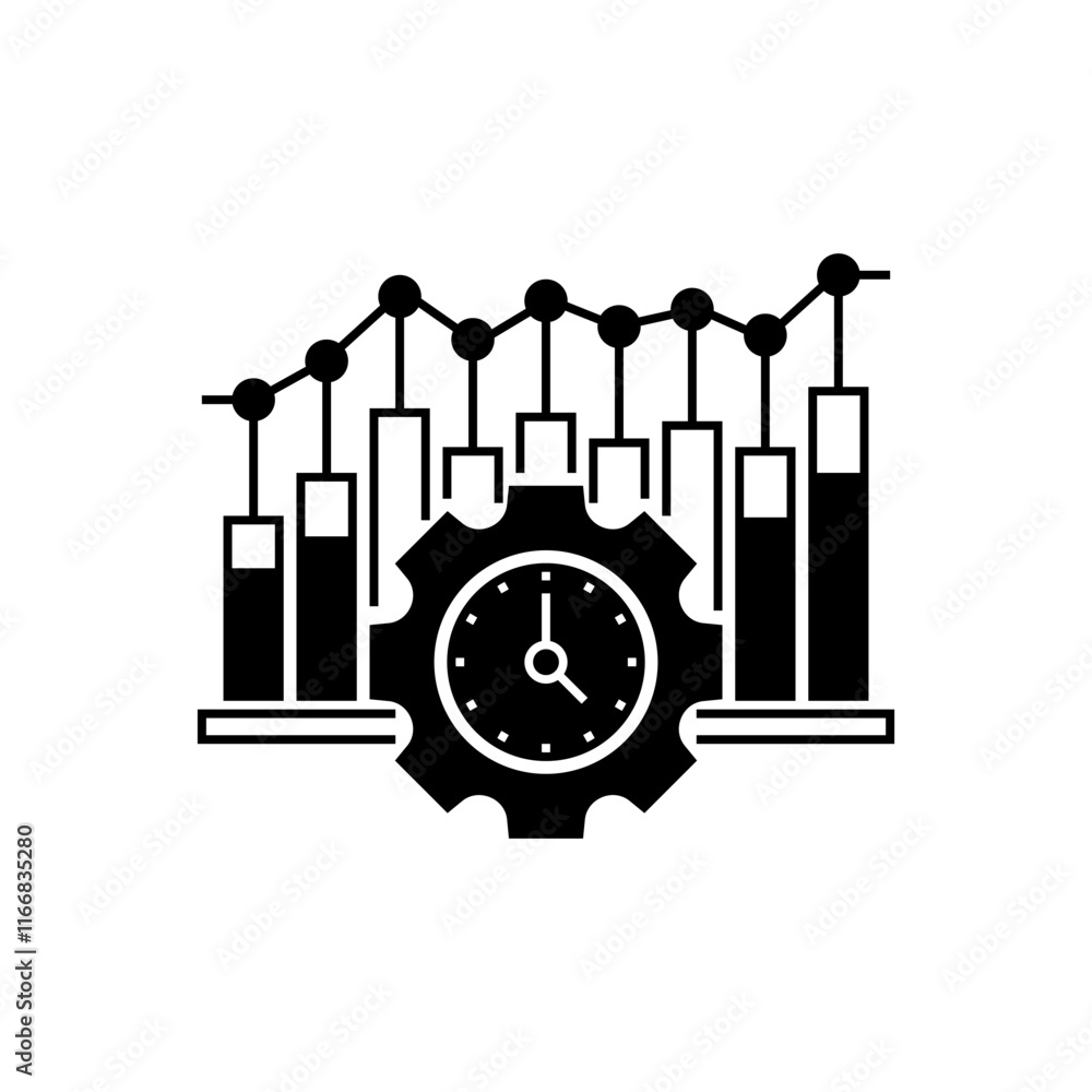 Poster real time monitoring glyph icon. linear style sign for mobile concept and web design. outline vector