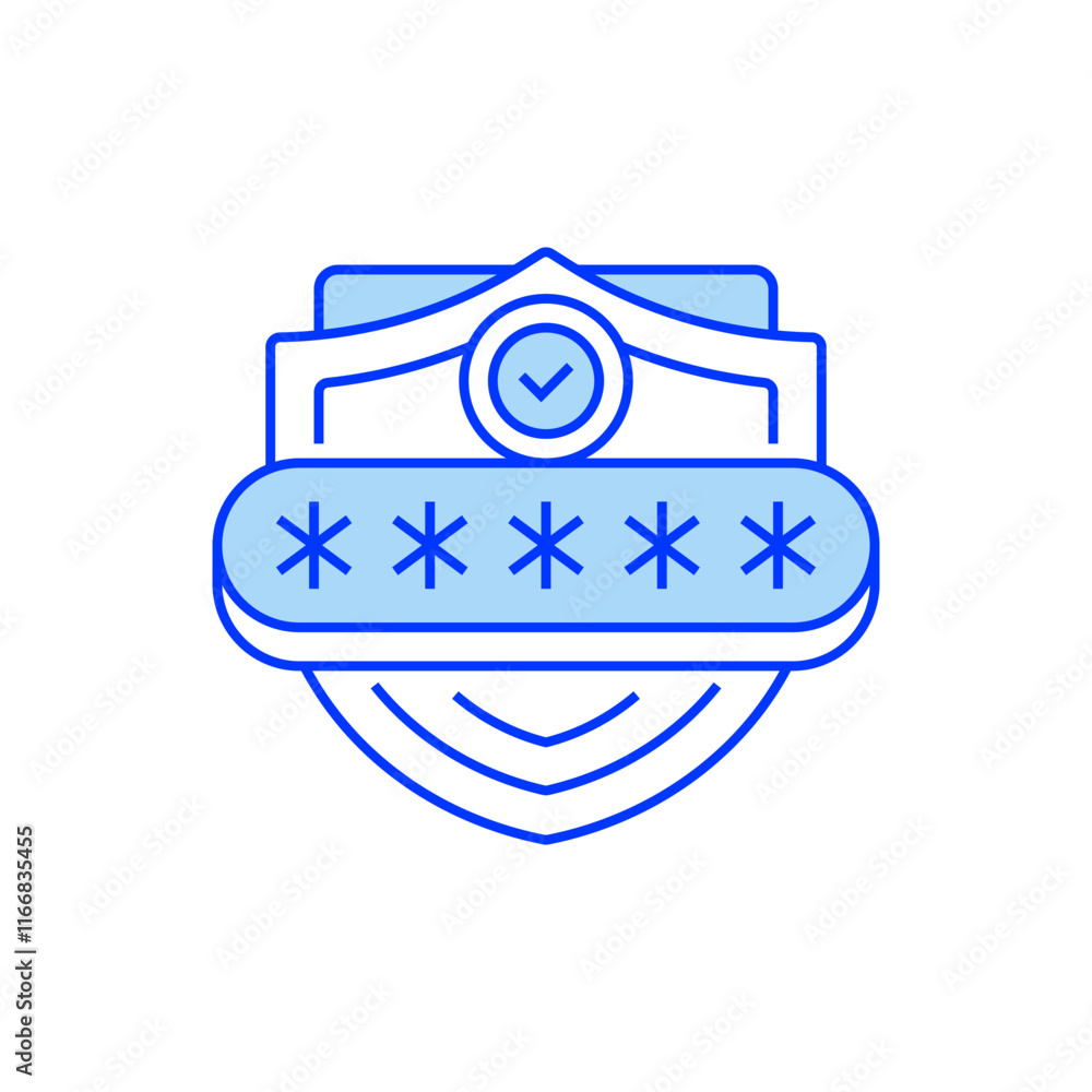 Poster password protection line icon. linear style sign for mobile concept and web design. outline vector i