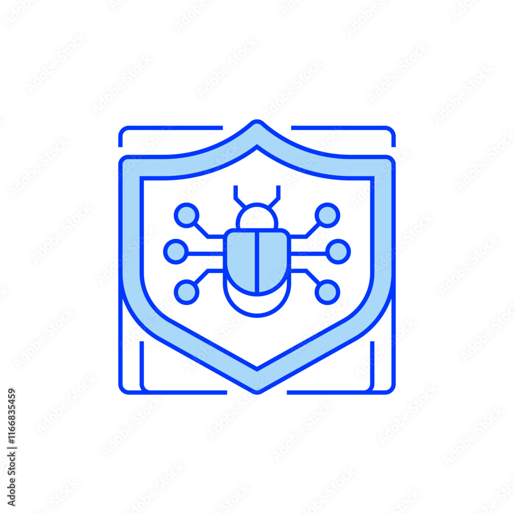 Aufkleber antivirus shield line icon. linear style sign for mobile concept and web design. outline vector icon