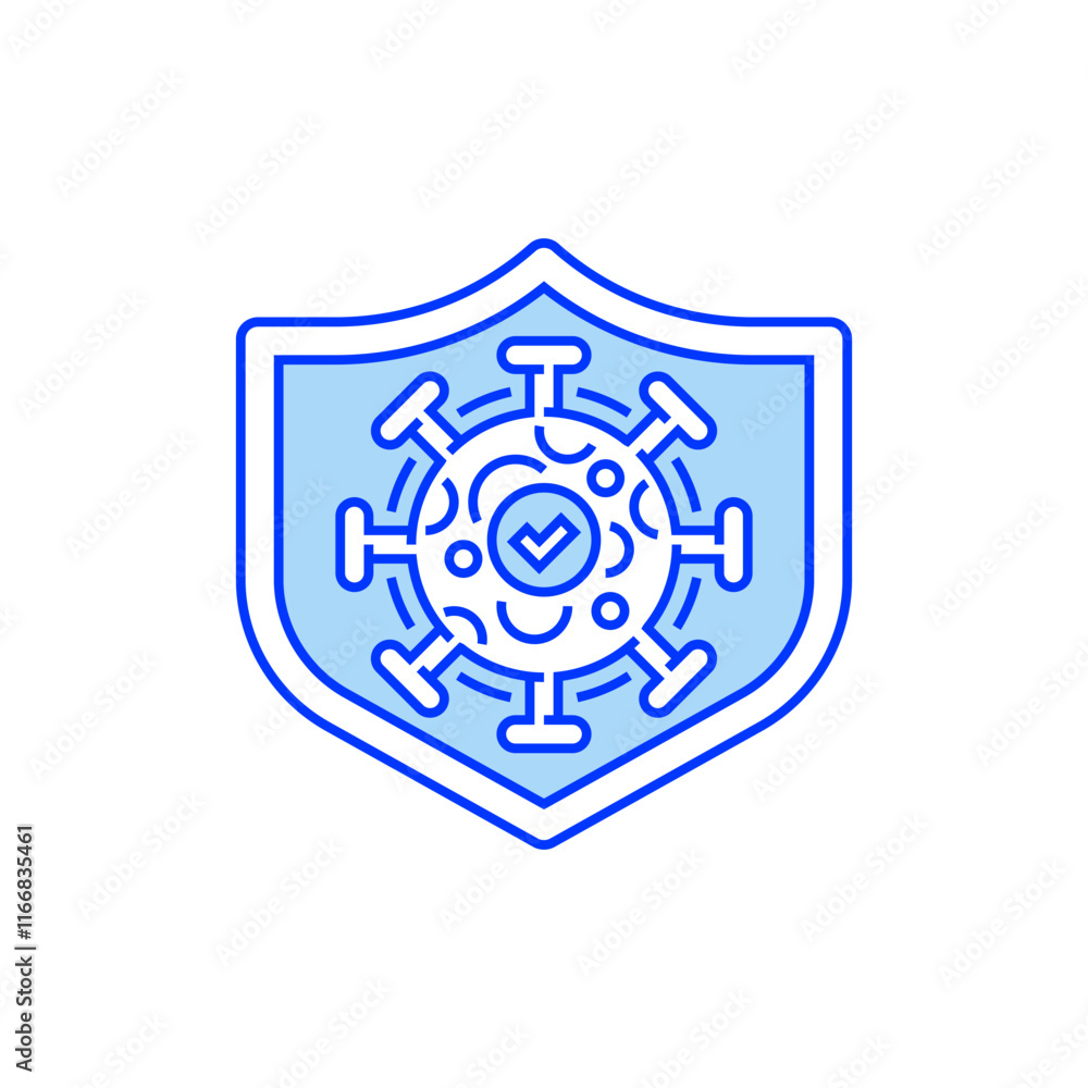 Poster virus protection line icon. linear style sign for mobile concept and web design. outline vector icon