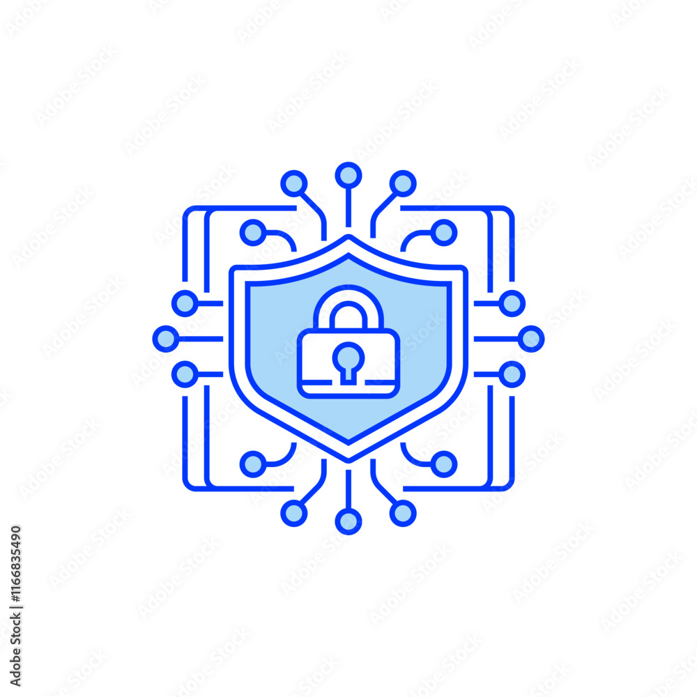 Poster data encryption line icon. linear style sign for mobile concept and web design. outline vector icon.