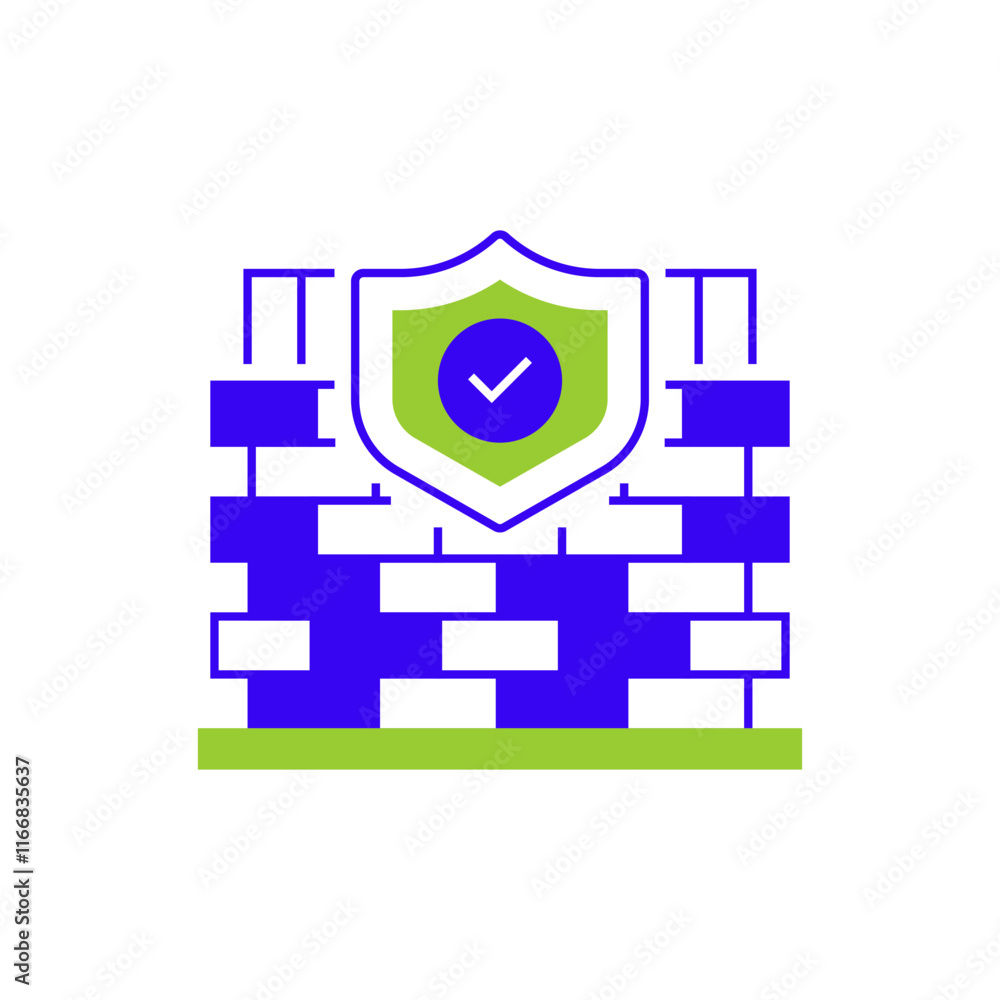 Poster firewall line icon. linear style sign for mobile concept and web design. outline vector icon.