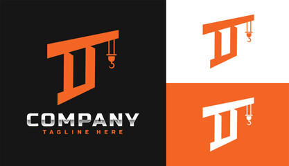 D Letter Logo With Crane