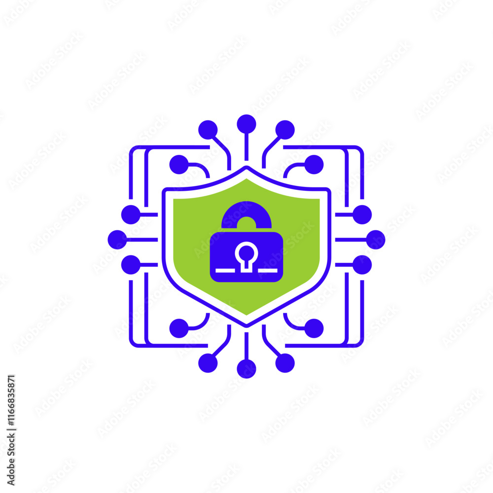 Poster data encryption line icon. linear style sign for mobile concept and web design. outline vector icon.