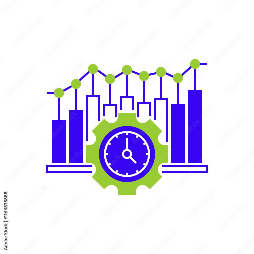 Poster real time monitoring glyph icon. linear style sign for mobile concept and web design. outline vector