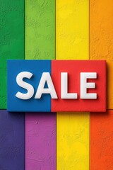 Obraz premium Colorful sale sign on a vibrant background, perfectly representing discounts and special offers for shopping enthusiasts.