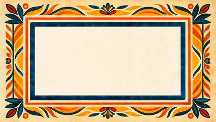 Minimalist Border Design with Paper Texture and Sunset Glow Palette