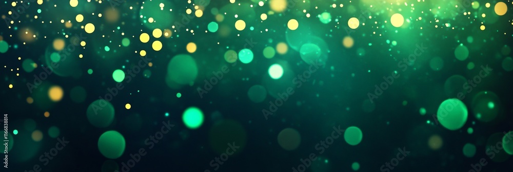 Aufkleber soft green and yellow bokeh lights create a dreamy atmosphere in a blurred background during an even