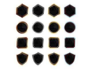 金銀銅プラチナのシール・ラベル・バッジ・アイコン セット