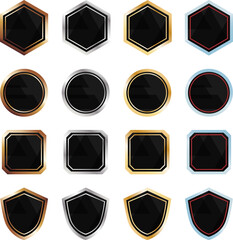 金銀銅プラチナのシール・ラベル・バッジ・アイコン セット