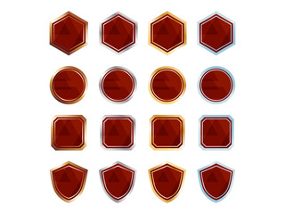 金銀銅プラチナのシール・ラベル・バッジ・アイコン セット