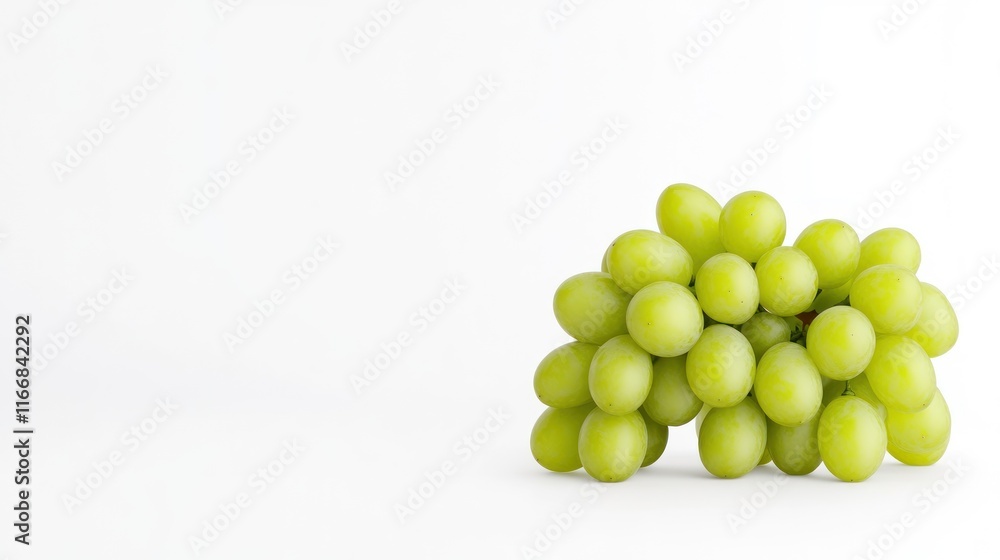 Wall mural A cluster of green grapes on a minimalist background.