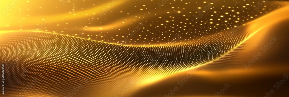 Aufkleber golden wave of light creates an enchanting visual display with soft sparkles and flowing patterns
