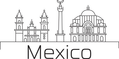 Mexico City Line Draw Simple Minimalist