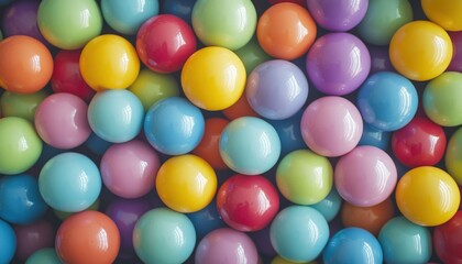 Obraz premium Vibrant Colorful Plastic Balls Background Texture Close Up Shot