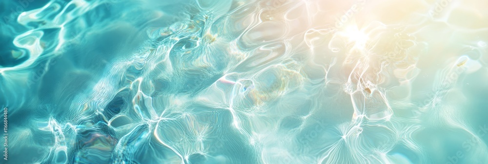 Poster sunlight reflecting on clear water creating a serene and calming atmosphere during a warm day