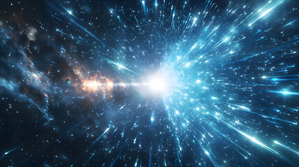 Fototapeta premium Abstract lens flare space or time travel concept background 