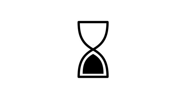 Animation of hourglass icon symbolizes the passage of time, often used to indicate waiting periods or the need for patience during processes