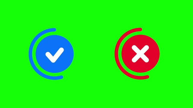 Animation of confirmation buttons, featuring check and cross icons, provide users with clear options to accept or reject actions in a user friendly manner