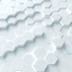 Fototapeta premium Abstract white hexagonal pattern creating a modern and clean aesthetic.