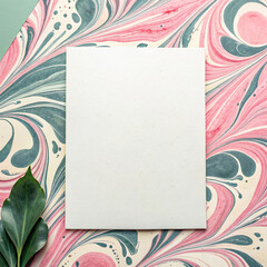 Fluid Abstract Border Design with Paper Texture and Vintage Elegance Palette