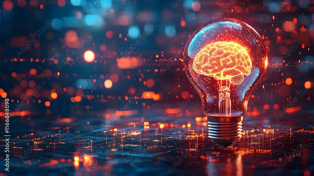 Poster illuminating insights 3d abstract brain symbolizing business growth and innovative ideas the image d
