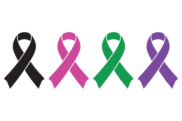 Awareness Ribbons silhouette vector illustration Design