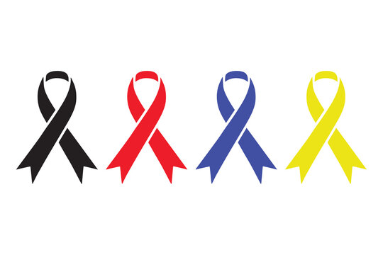 Awareness Ribbons silhouette vector illustration Design