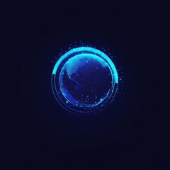 Obraz premium A glowing blue globe surrounded by digital particles, symbolizing global connectivity and technology.