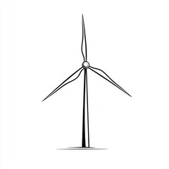 Stylized illustration of a tall wind turbine against a clean white background.