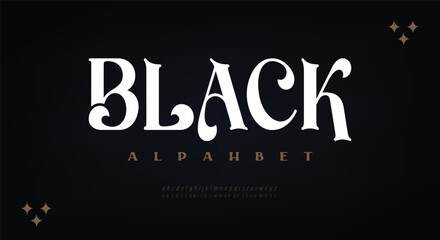 Elegant luxury display font vector with alternates
