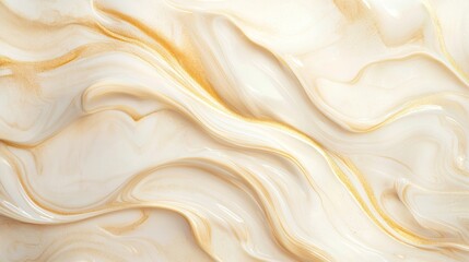 Obraz premium Luxurious Clinical Beauty Texture Background with Flowing Lines and Curves in Soft Beige and Gold | Photorealistic Ultra-Detailed Image for Beauty Concepts