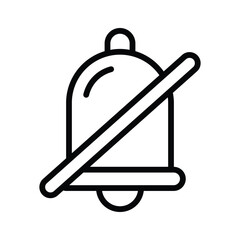 Bell icon with a mute symbol to silence alarms