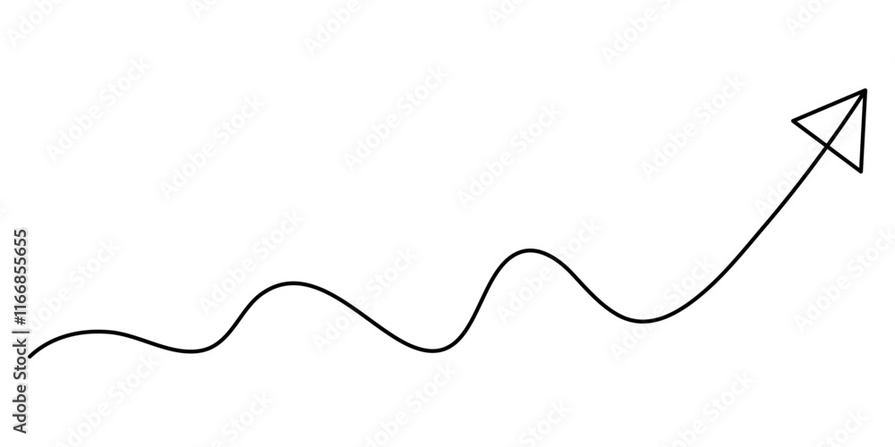 Poster arrow symbol continuous line icon, arrow pointing right, continuous one line drawing vector. single 