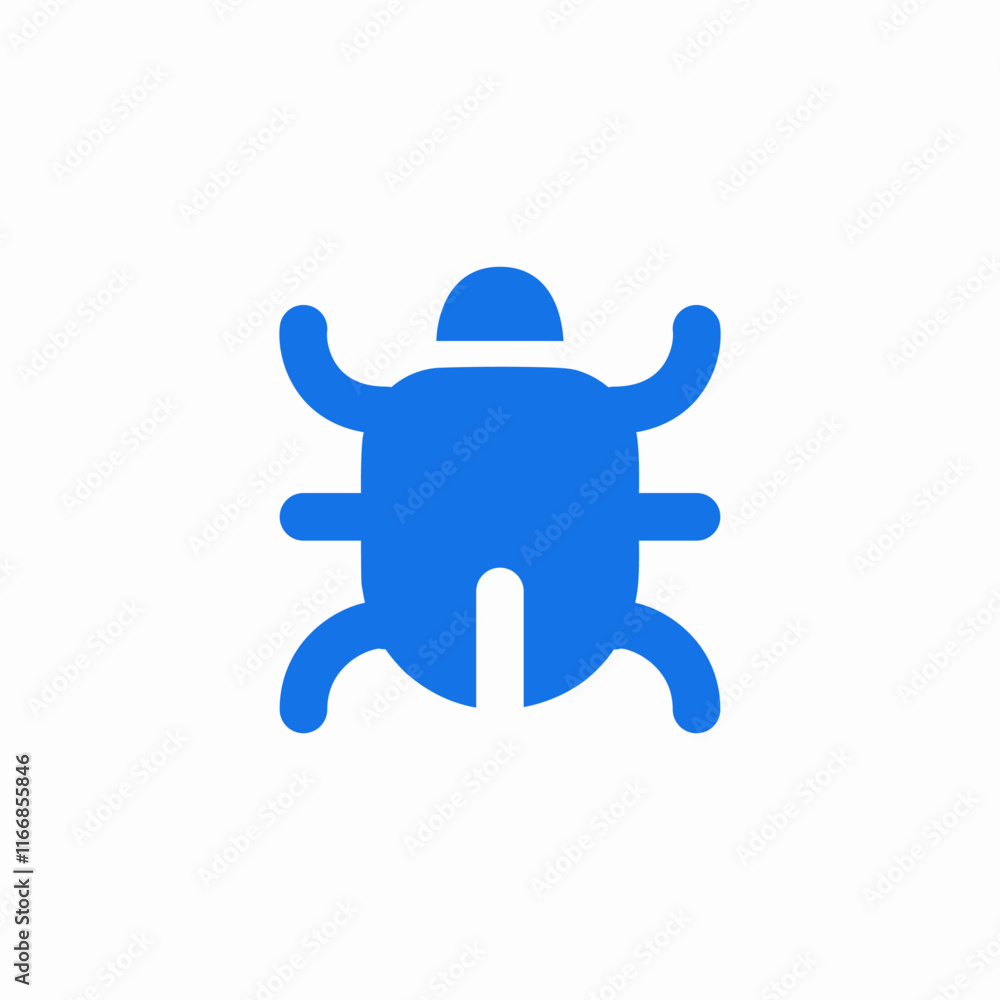 Poster bug error system warning icon vector sign
