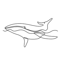 Obraz premium Whale continuous line drawing art. One-line drawing of a whale, minimalist and abstract art style.