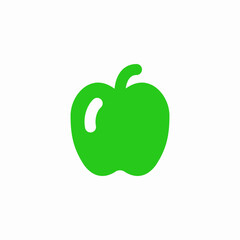 Green apple fruit healthy icon vector sign
