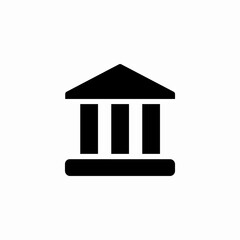 Bank building finance institution icon vector sign
