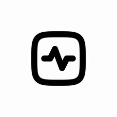 Pulse wave frequency monitor icon vector sign
