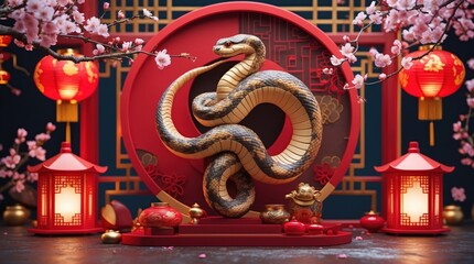 detailed illustration of the wood snake