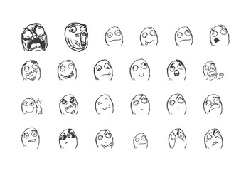 Vectorized image of the internet meme flork on different occasions
