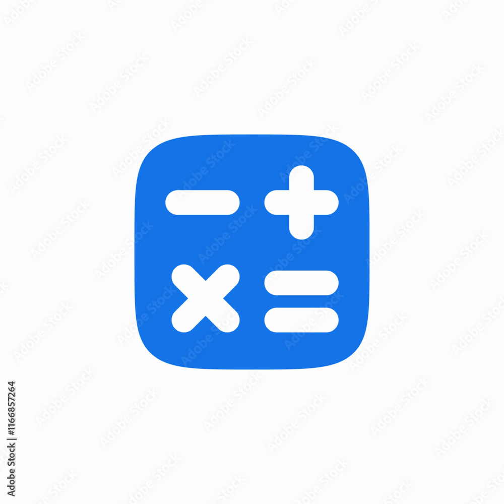 Poster calculator math computation finance icon vector sign