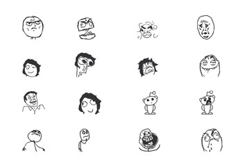 Vectorized image of the internet meme flork on different occasions
