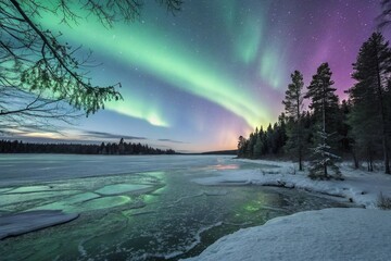 Shimmering Ice Caves of Eternal Winter at Dusk.