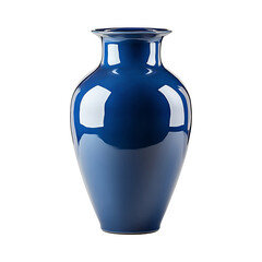 A tall blue vase isolated on transparent background
