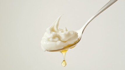 Creamy probiotic yogurt with honey drizzle for healthy digestion and wellness promotion