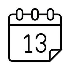 Calendar page showing the number 13 for a specific date