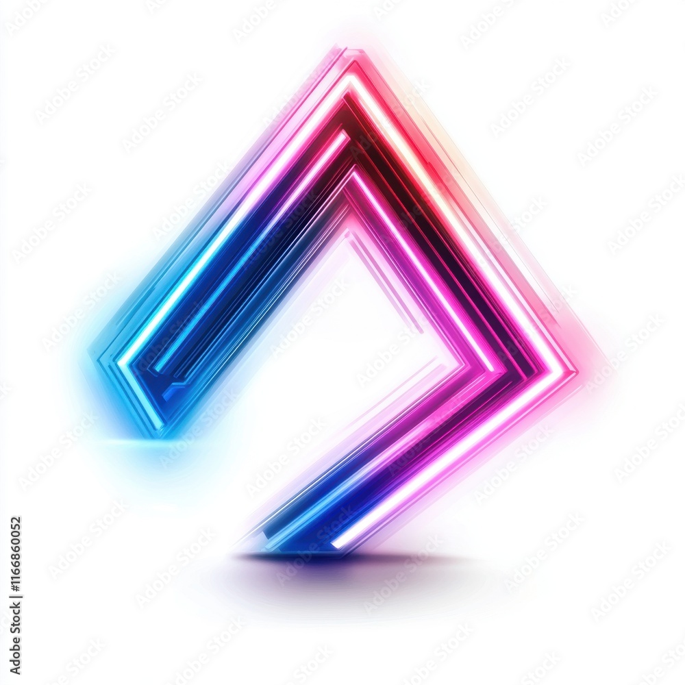 Aufkleber vibrant arrow design in blue and pink neon lights, creating a dynamic and modern visual effect.
